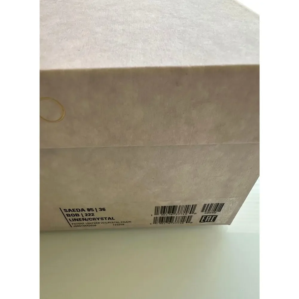 Jimmy Choo Off-White Saeda 85 with Crystal (Size IT 36)